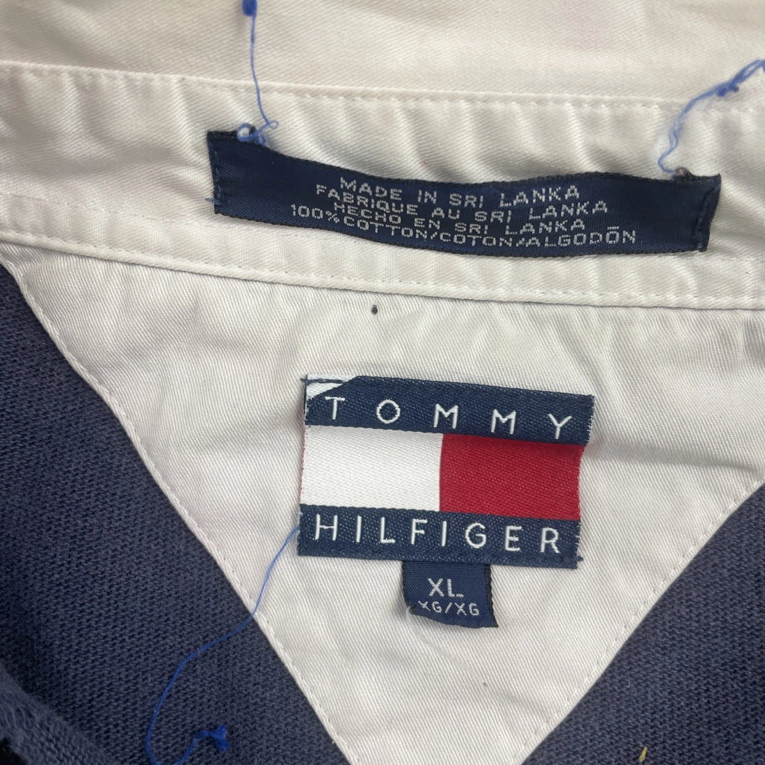 Vintage Tommy Hilfiger Rugby Shirt Size XL Blue