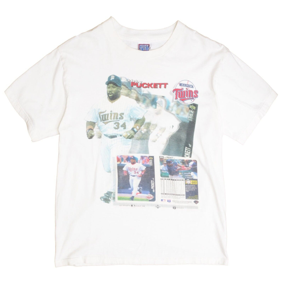 Vintage Minnesota Twins Kirby Puckett Baseball Card T-Shirt Medium 1996 90s MLB