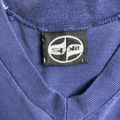 Vintage Split V-Neck Long Sleeve T-Shirt Size Large Skateboard Skate 1995 90s
