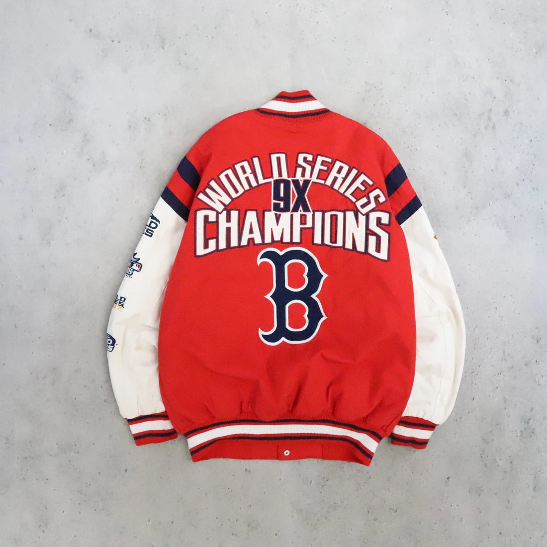 Boston Red Sox 9x World Series Champs Patch Varsity Jacket Size Medium MLB