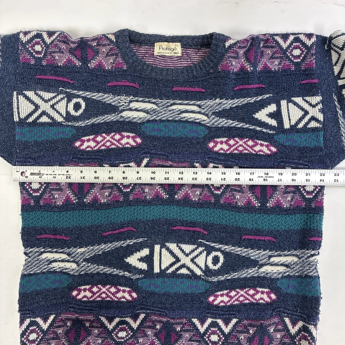 Vintage Protege 3D Knit Pullover Sweater Size Large