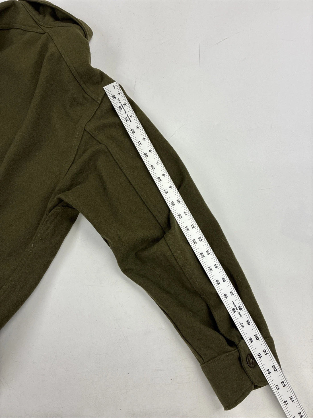Military Army Wool Button Up Field Shirt Size Large