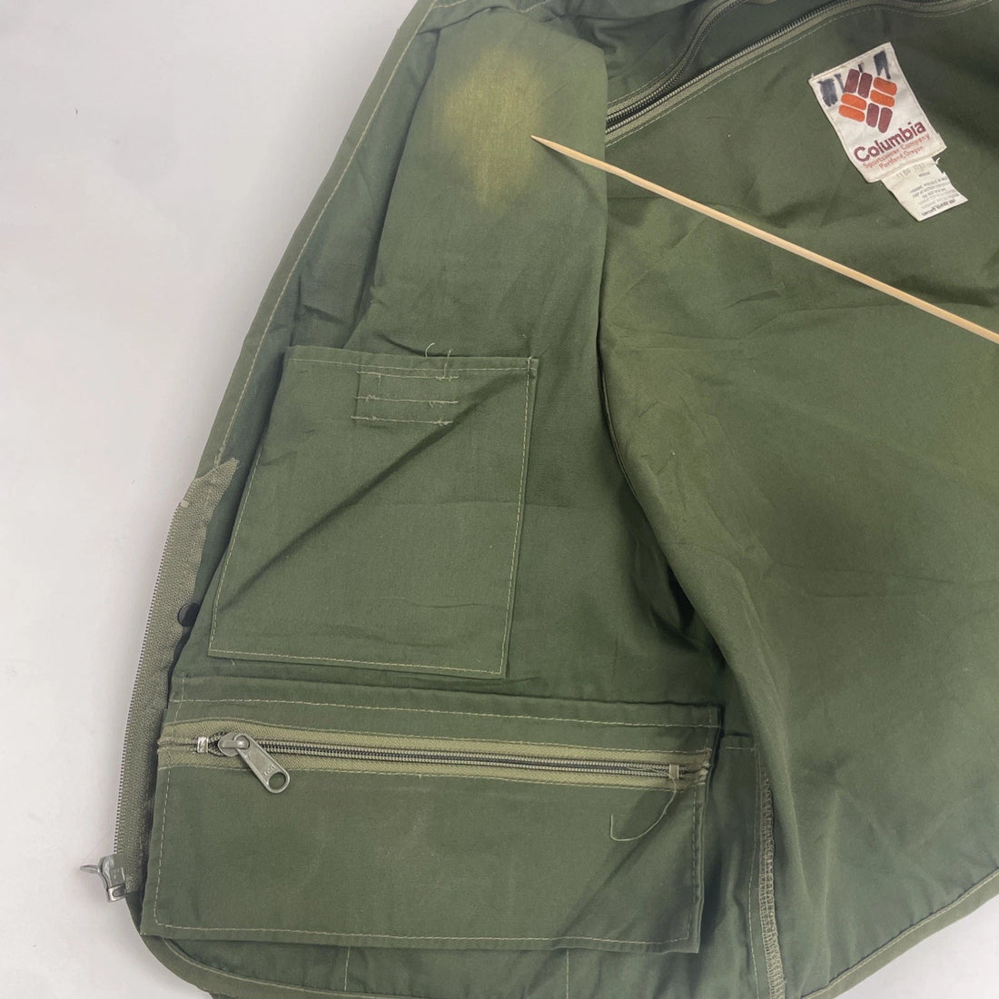 Vintage Columbia Fishing Vest Jacket Size Large Green