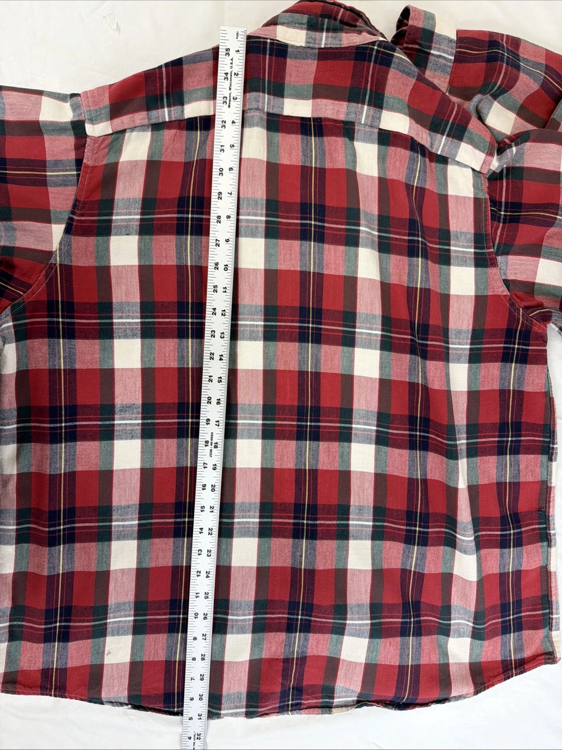 Vintage L.L. Bean Button Up Shirt Size XL Red Tartan Plaid