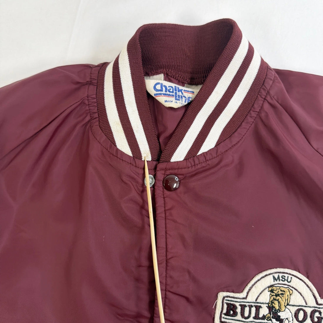 Vintage MSU Bulldogs Chalk Line Bomber Jacket Size Small NCAA