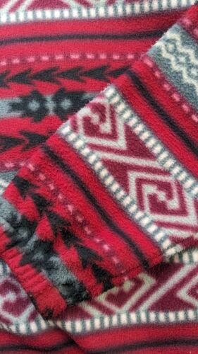 Vintage Alfred Dunner Aztec Southwestern Fleece Jacket Size XL Red