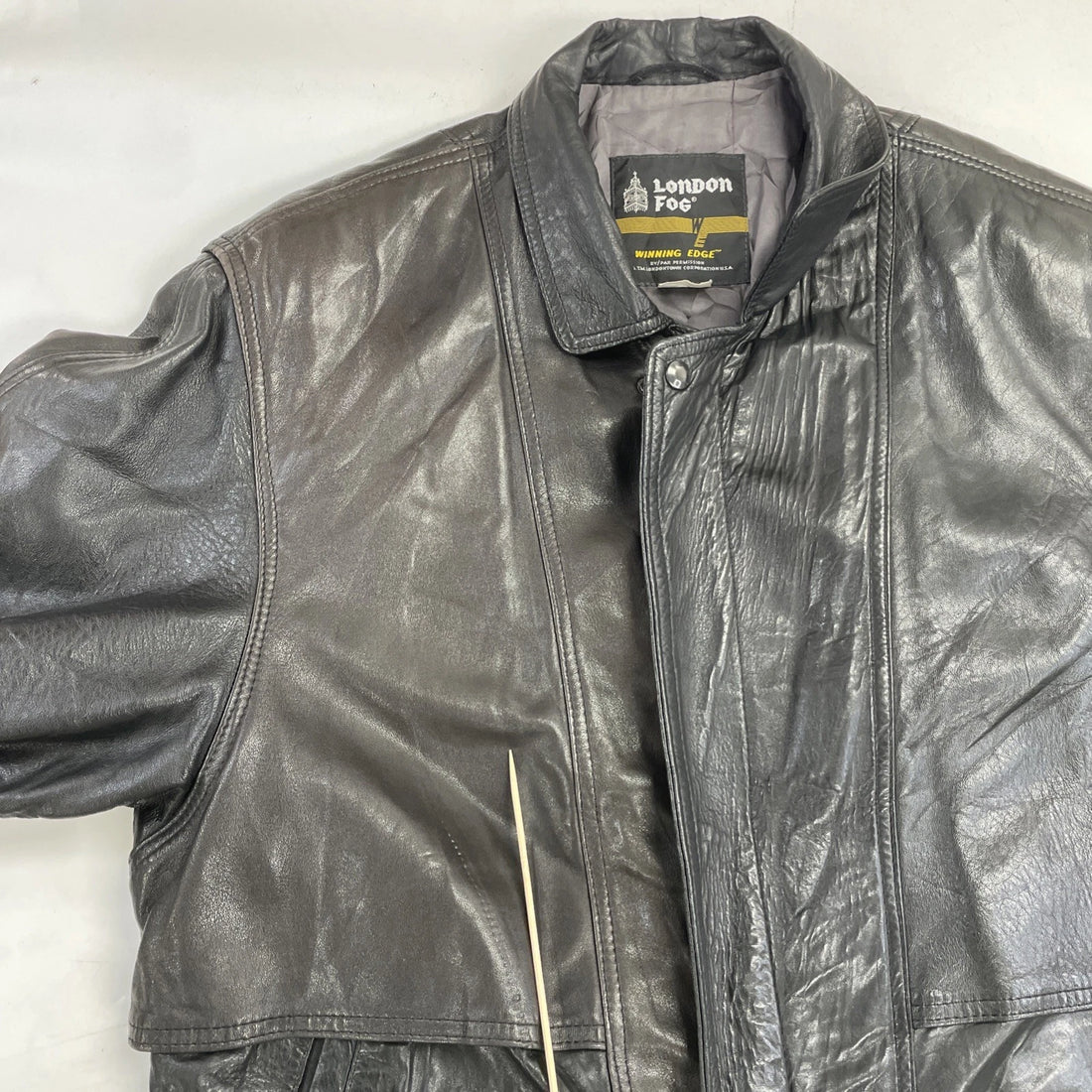 Vintage London Fog Leather Bomber Jacket Size Large