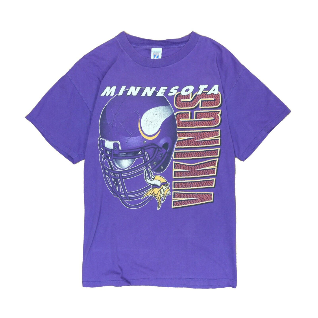 Vintage Minnesota Vikings Helmet Logo 7 T-Shirt Size XL Purple 90s NFL