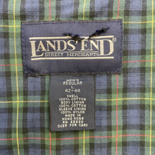 Vintage Land's End Bomber Jacket Size Large Blue