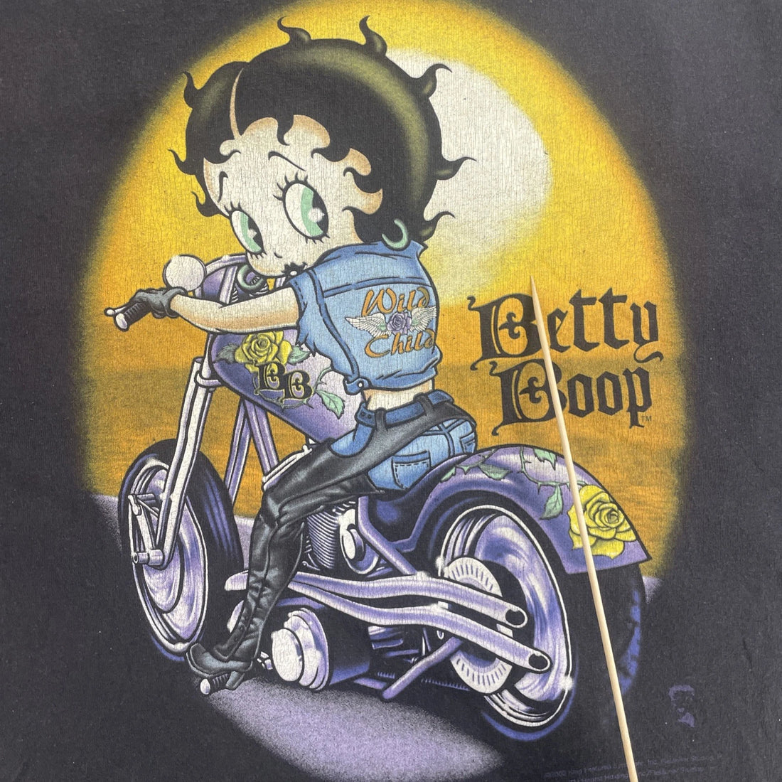 Vintage Betty Boop Wild Child Motorcycle T-Shirt Large Cartoon Promo 2003