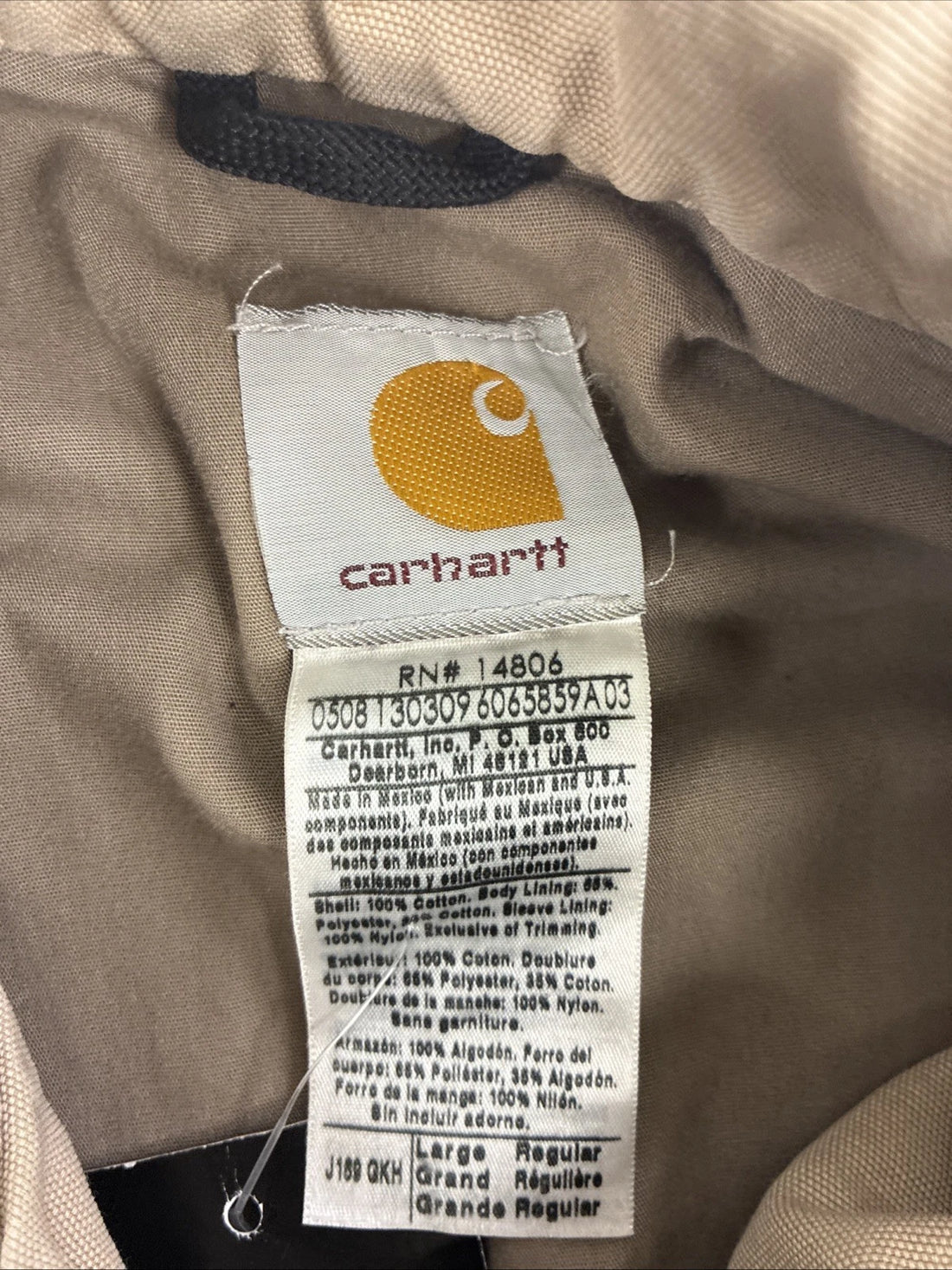 Carhartt Work Jacket Size Large