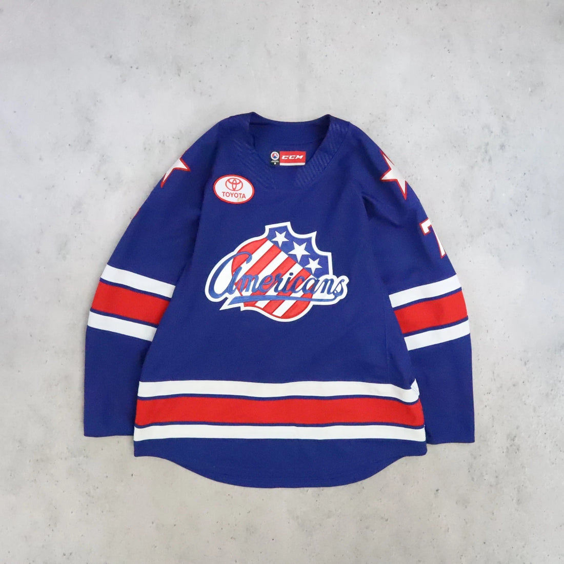 Rochester Americans Tobie Paquette Bisson Authentic 2018 2019 Game Jersey 56 AHL