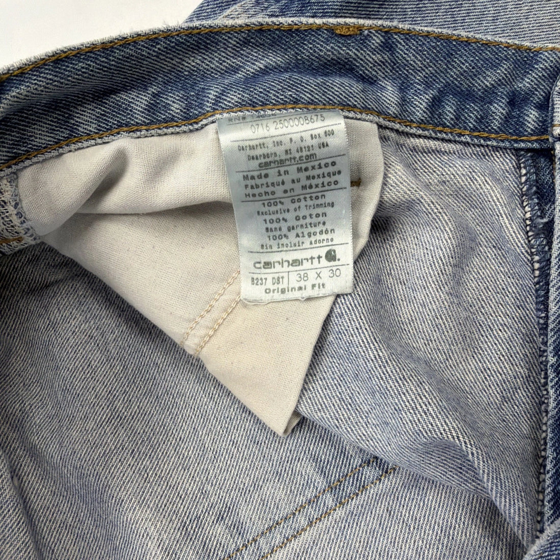 Carhartt Carpenter Denim Jeans Work Pants Size 38 X 30 Blue