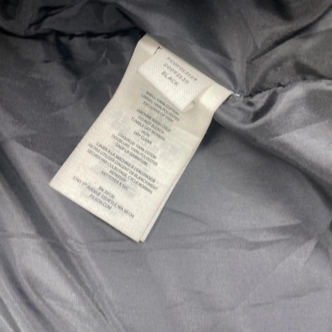 C.C. Filson Bomber Work Jacket Size XL Black CCF