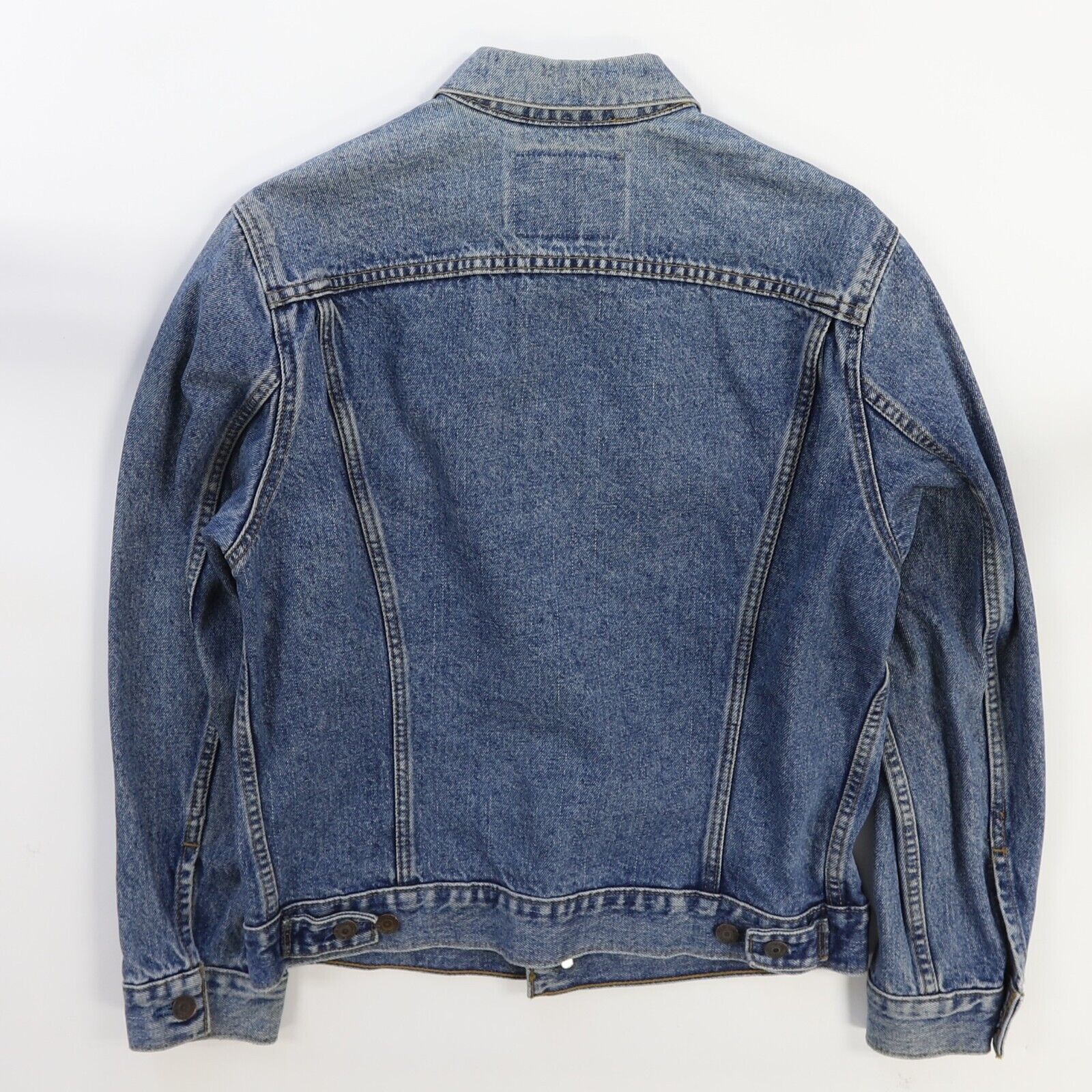 Vintage Levi Strauss Co Denim Jean Trucker Jacket Size 38 Blue 75506 Throwback Vault