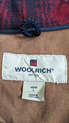 Woolrich Mackinaw Hunting Wool Coat Jacket Size Large Red Plaid