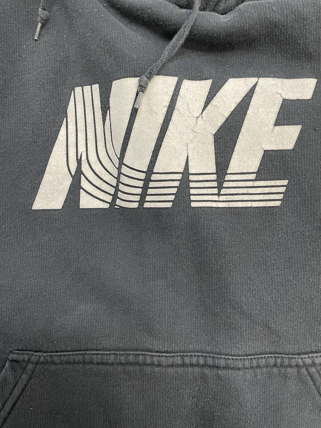 Vintage Nike Sweatshirt Hoodie Size Medium Black Spell Out