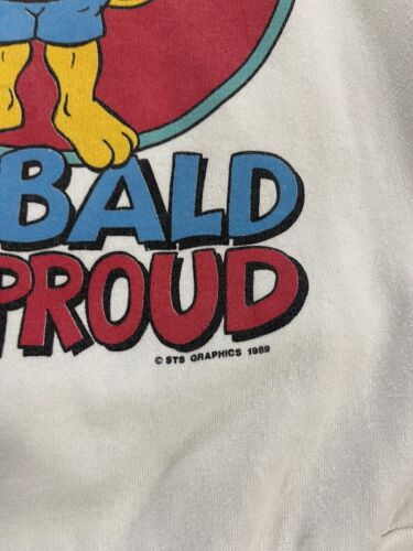 Vintage Spike McBrew Fat Bald Proud Crewneck Sweatshirt Size XL 1989 80s