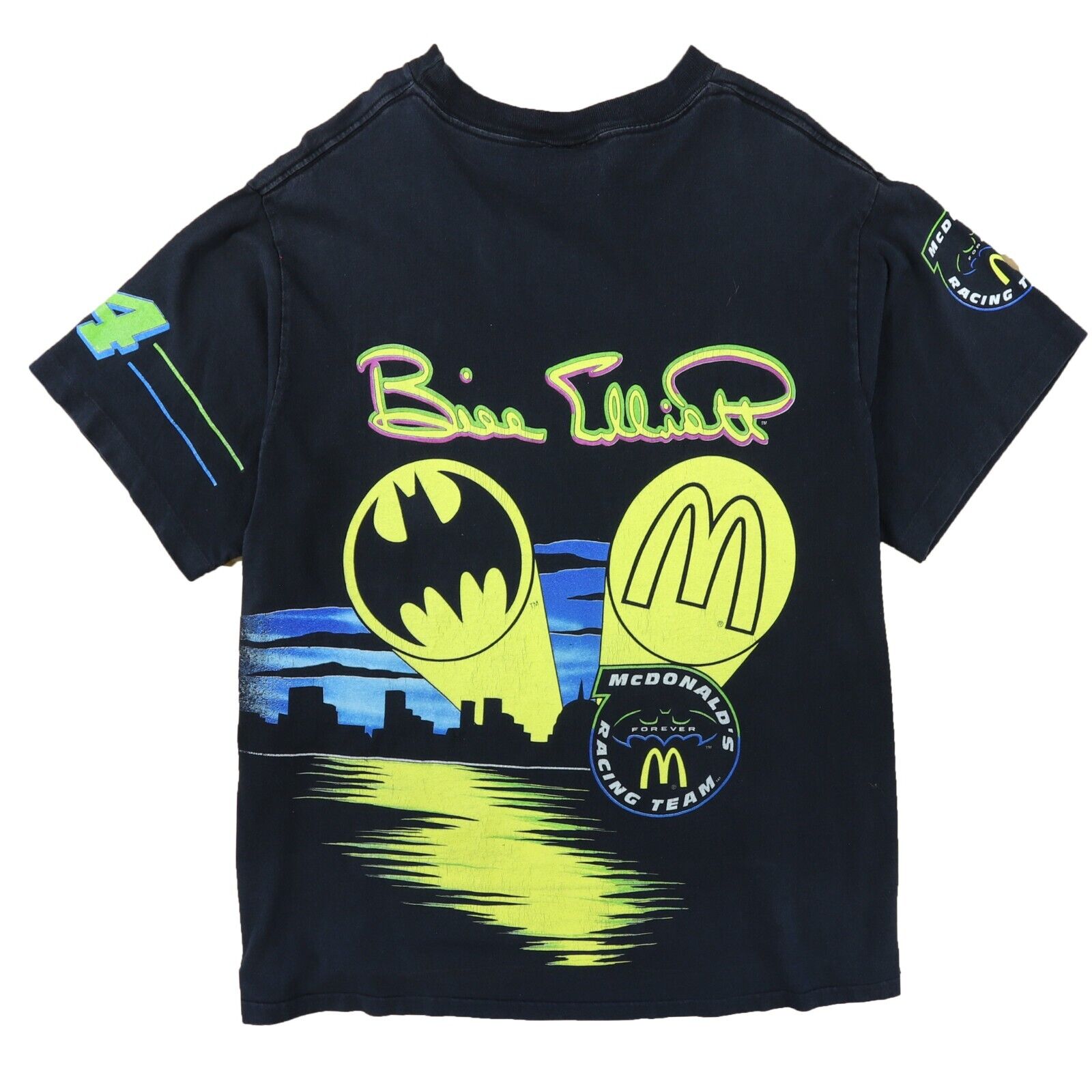 Deals Vintage 1995 McDonald's Batman Forever Racing Team Bill Elliott T-Shirt Size XL