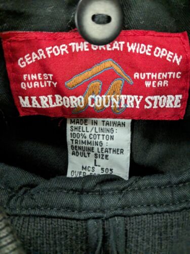 Vintage Marlboro Country Store Work Barn Coat Jacket Size Large Red Plaid Lined