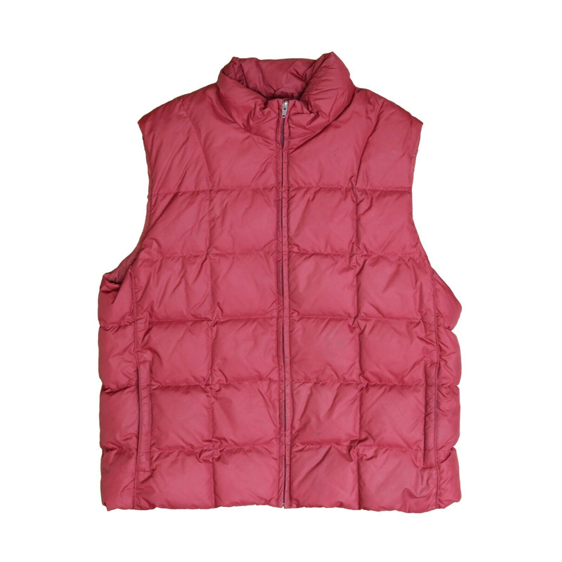 Vintage Eddie Bauer Quilted Puffer Vest Jacket Size Large Tall Red Insulated