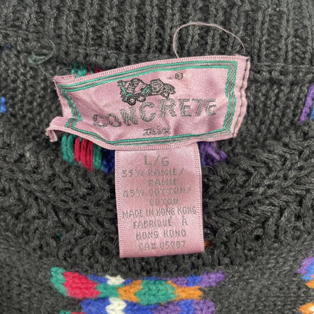 Vintage Concrete Crewneck Sweater Size Large Abstract