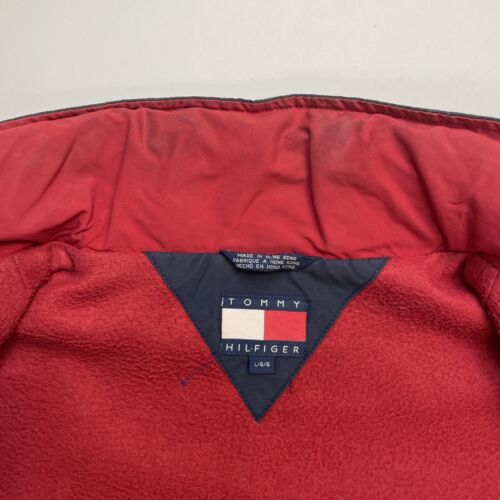 Vintage Tommy Hilfiger Bomber Jacket Size Large Fleece Lined