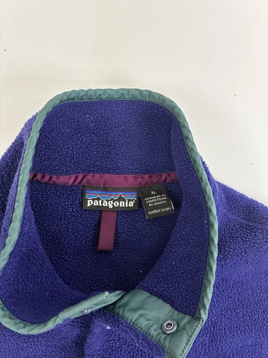 Vintage Patagonia Synchilla Snap T Fleece Jacket Size XL Purple 90s