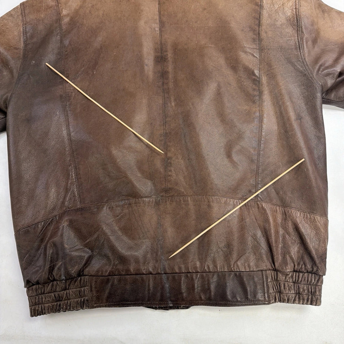 Vintage Highland Country Members Only Leather Bomber Jacket Size Medium Brown
