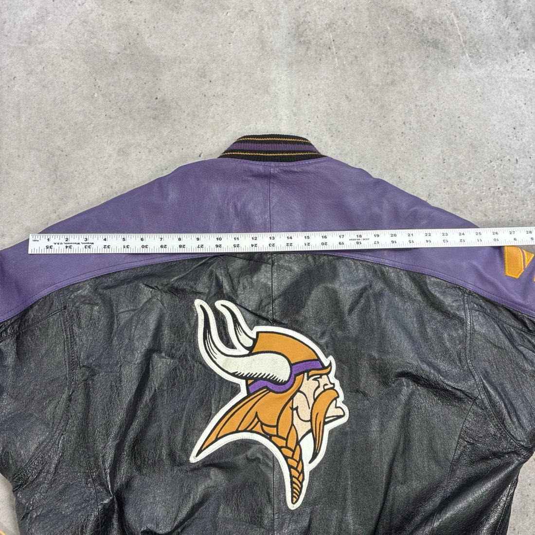 Vintage Minnesota Vikings Leather Varsity Jacket Size Large NFL
