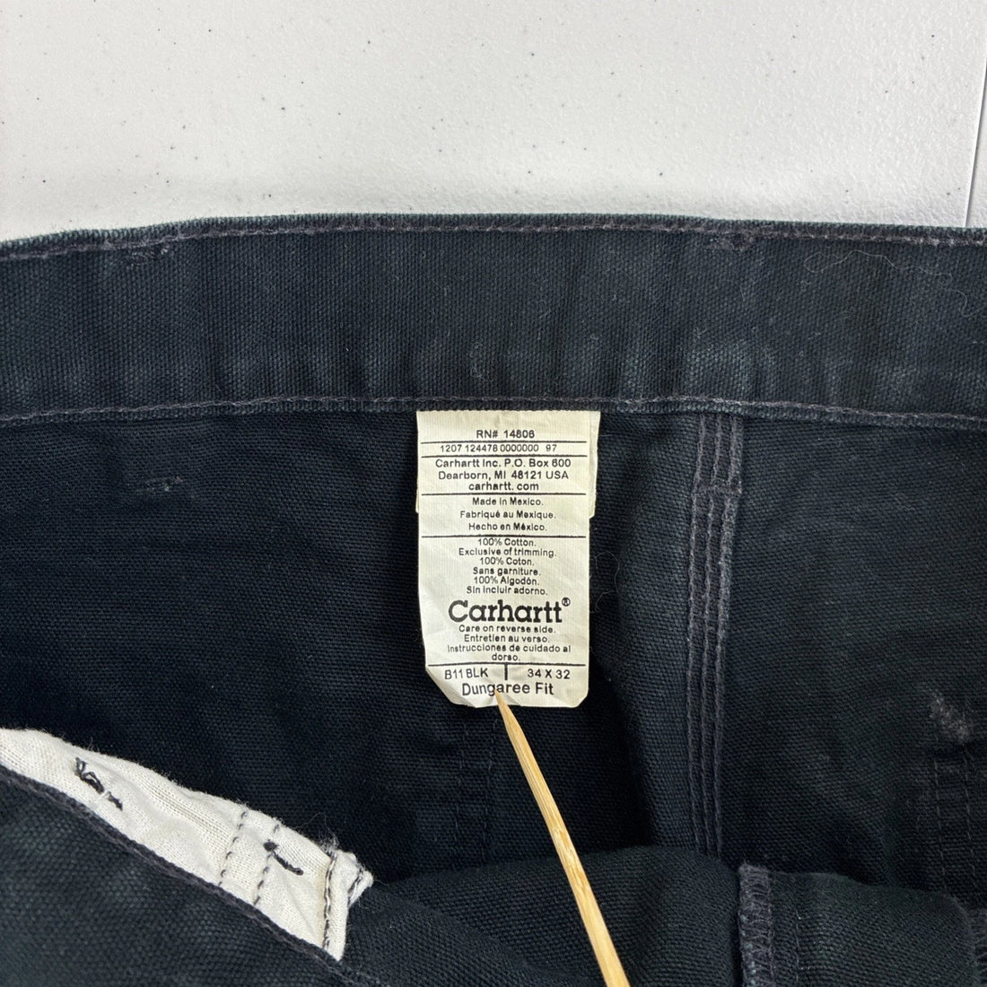 Carhartt Canvas Carpenter Work Pants Size 34 X 32 Black
