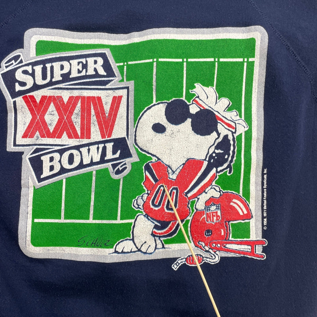 Vintage Peanuts Snoopy Super Bowl XXIV Sweatshirt Crewneck Size Medium NFL