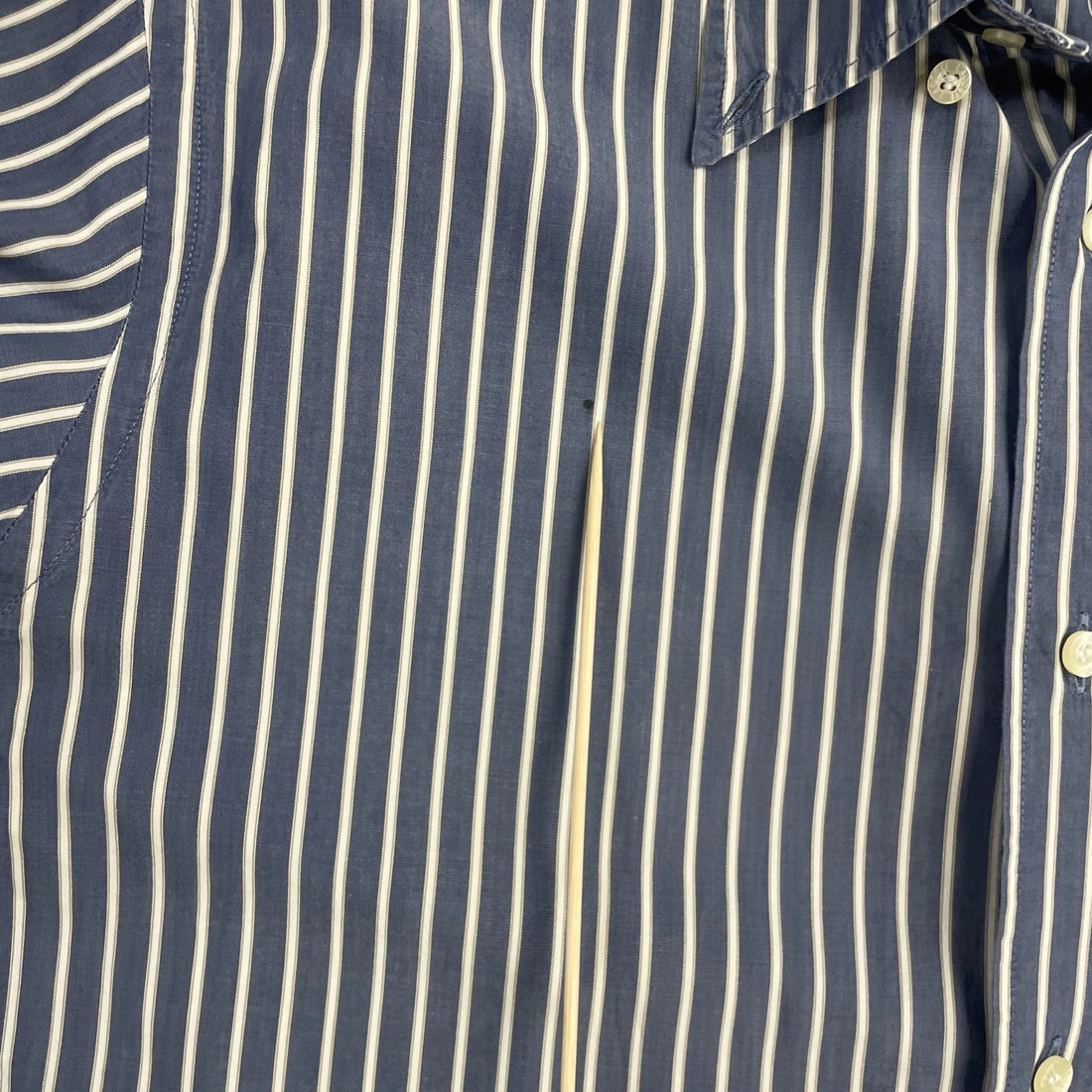 Lacoste Button Up Shirt Size 40 Blue Hickory Striped