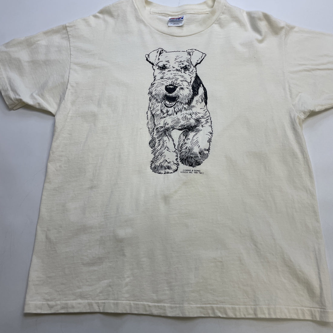 Vintage Schnauzer Terrier Dog T-Shirt Size XL Double Sided 90s