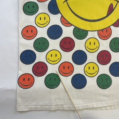 Vintage Smiley Face T-Shirt Size XL All Over Print 90s