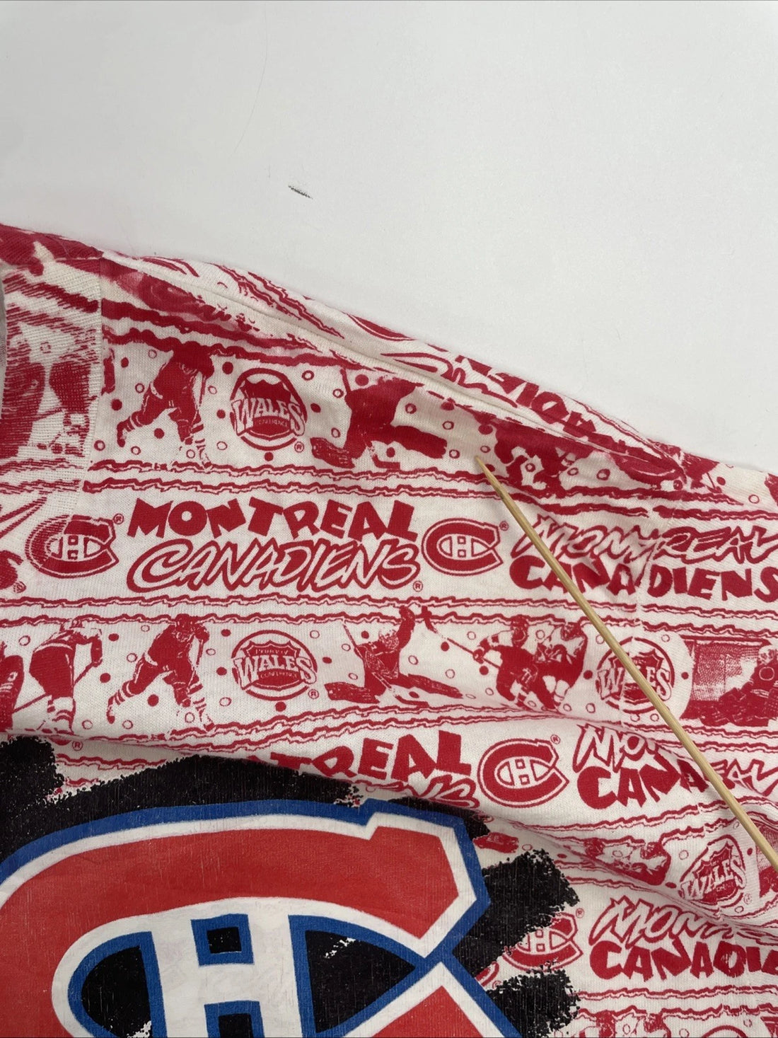 Vintage Montreal Canadiens T-Shirt Size 2XL All Over Print 90s NHL