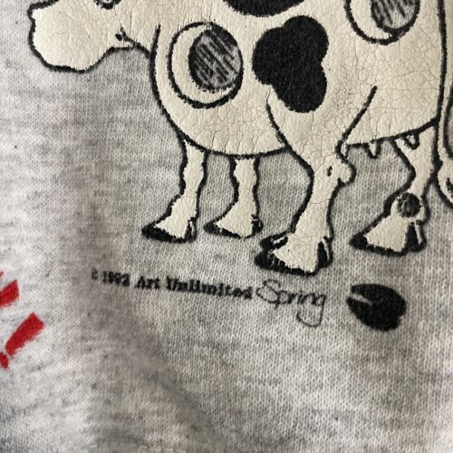 Vintage Holy Cow All Over Print Crewneck Sweatshirt Size Large AOP