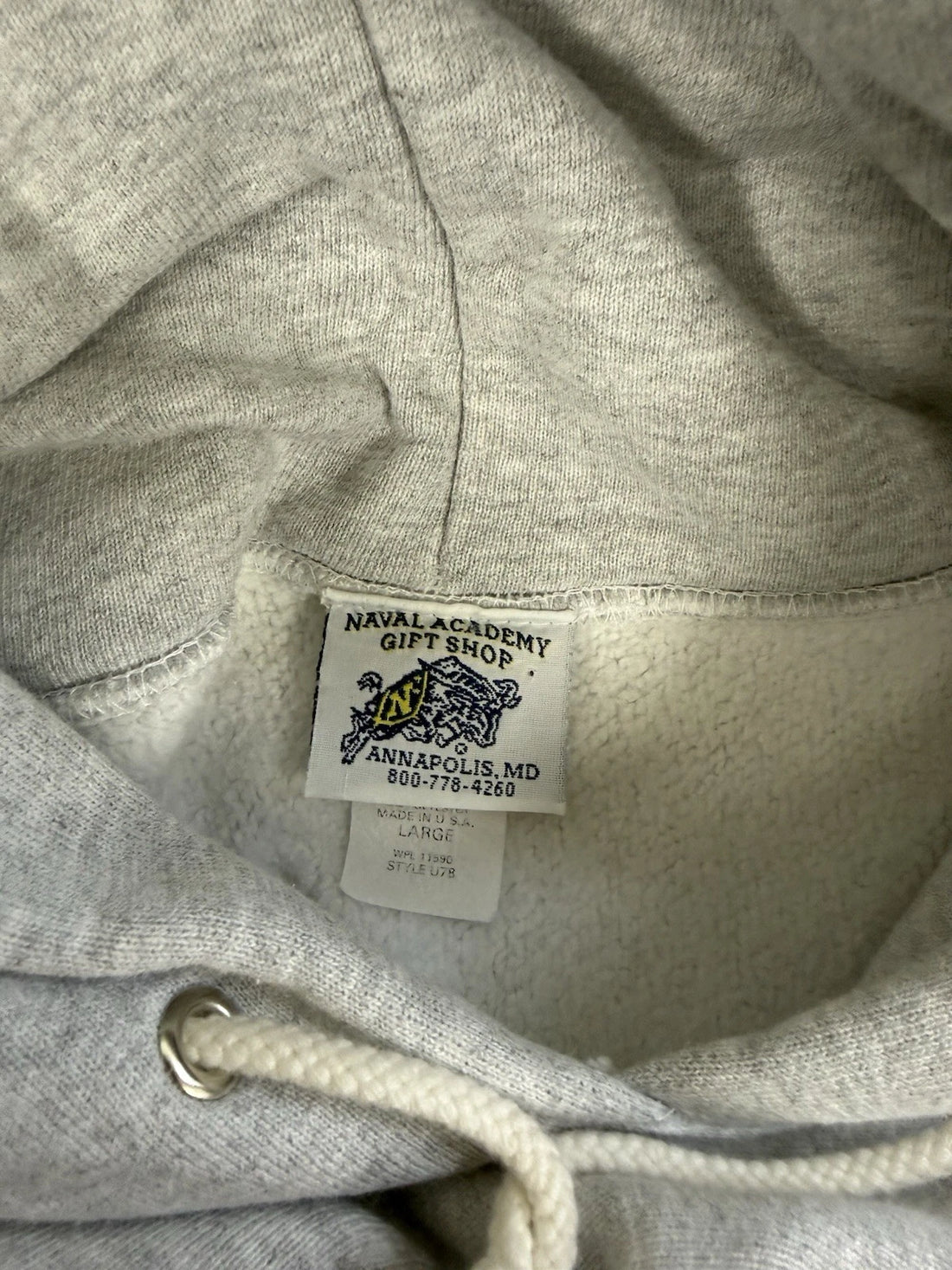 Vintage US Navy Crest Sweatshirt Hoodie Size Large USN