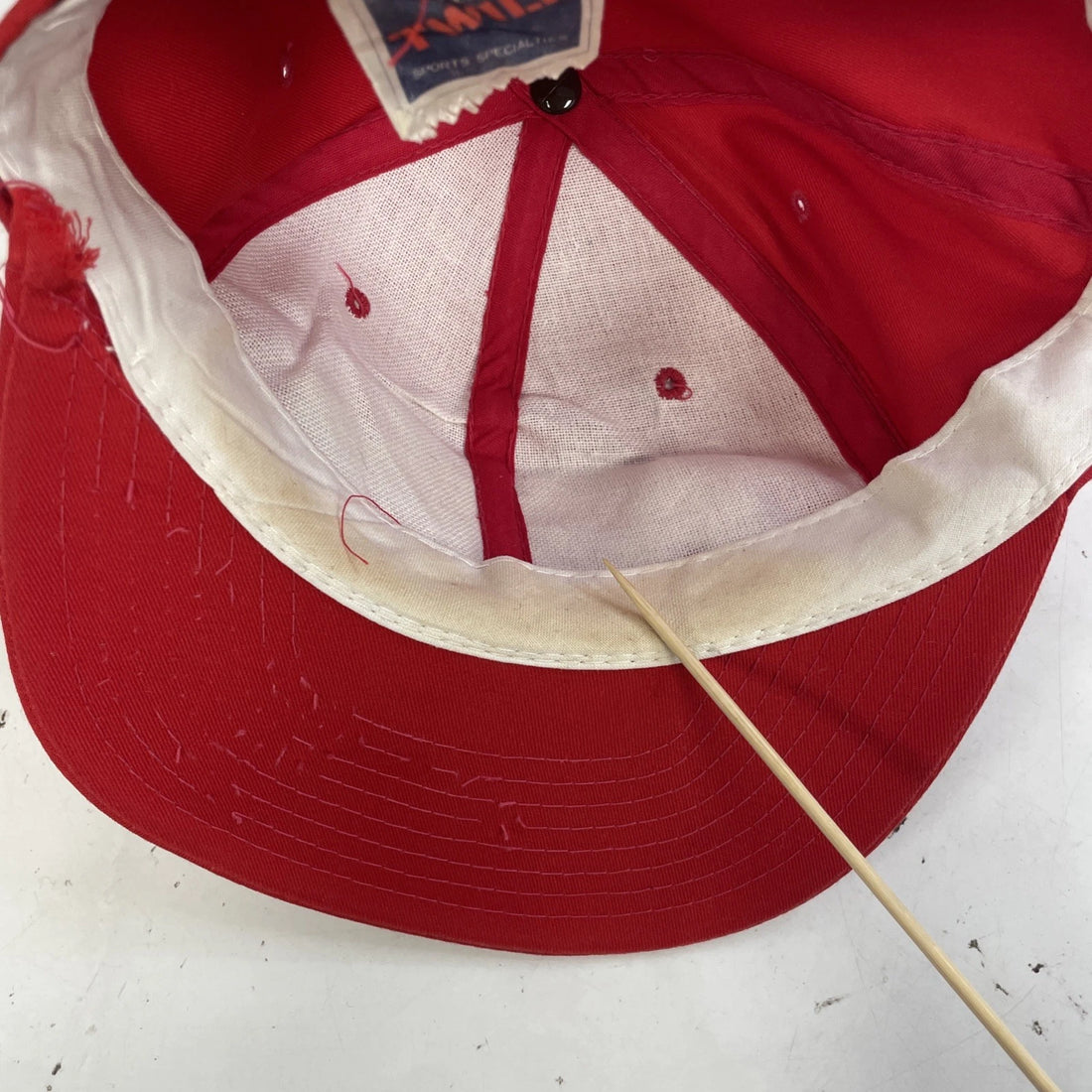 Vintage New England Patriots Script Sports Specialties Twill Snapback Hat OSFA