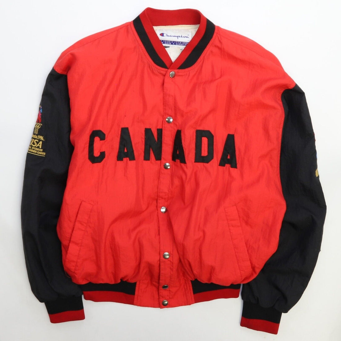 Vintage Team Canada Champion Bomber Jacket Size XL 1996 90s Olympics