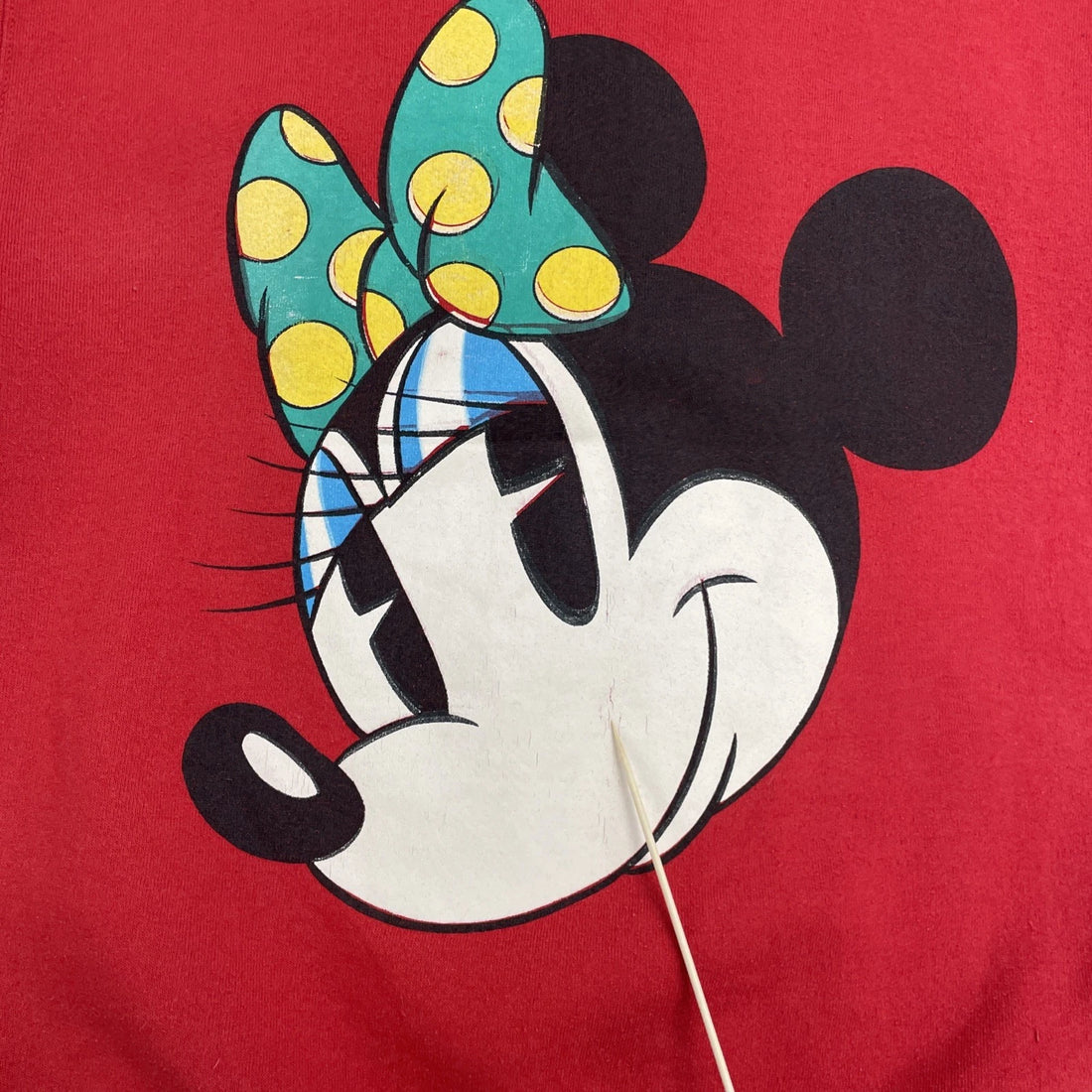 Vintage Mickey Mouse Disney Crewneck Sweatshirt Size Large Red Double Sided