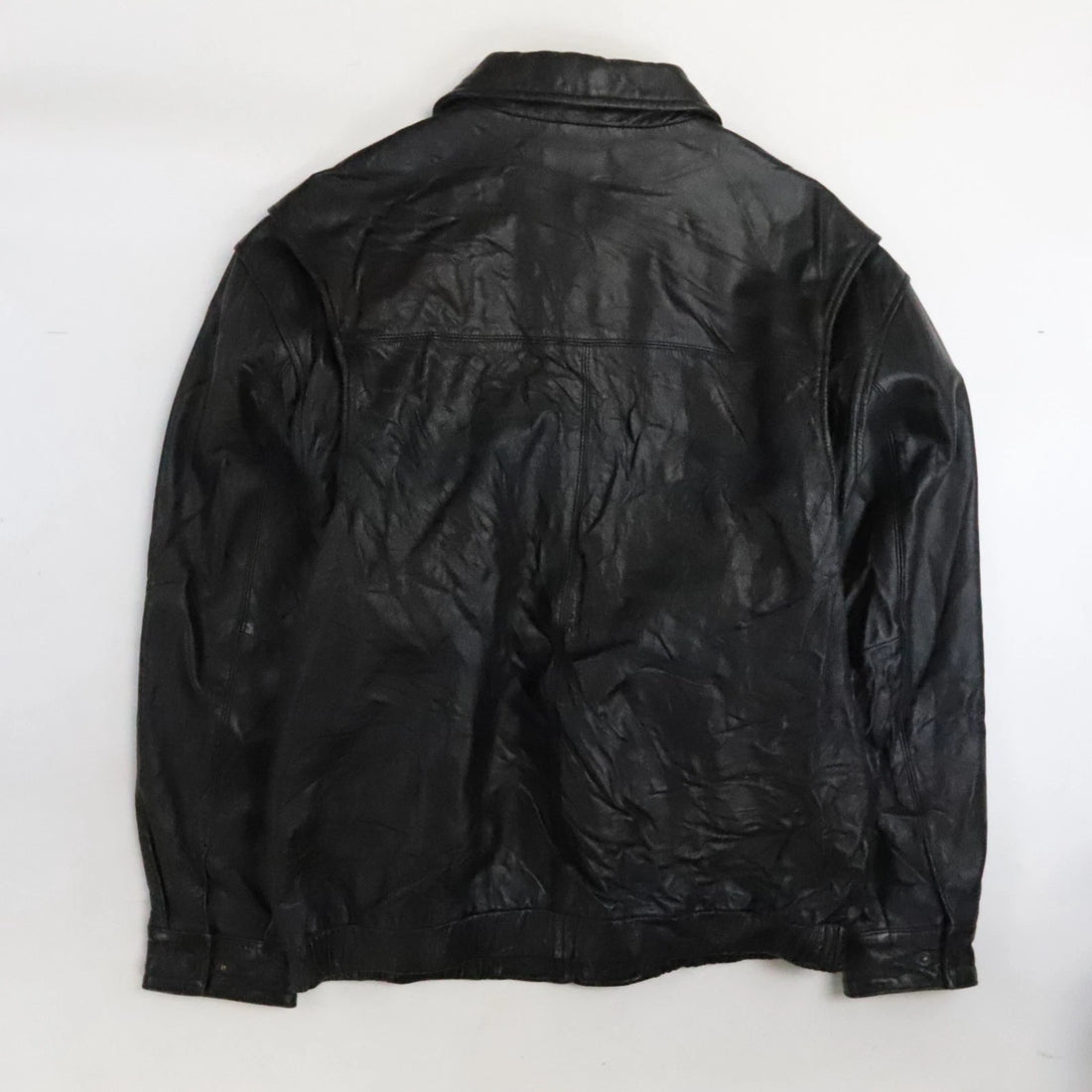 Vintage St. John's Bay Leather Bomber Jacket Size Large Black