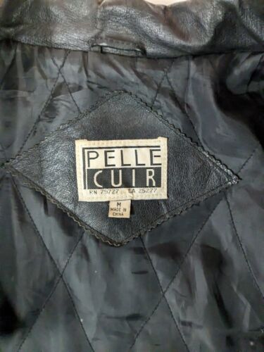 Vintage Pelle Cuir USA Leather Motorcycle Jacket Size Medium Black America