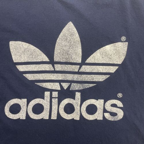 Vintage Adidas Trefoil T-Shirt Size Large 80s Blue