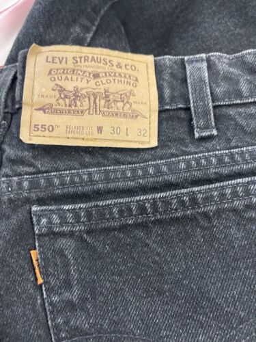 Vintage Levi Strauss & Co 550 Denim Jeans Pants Size 30 X 32 Black Relaxed Fit