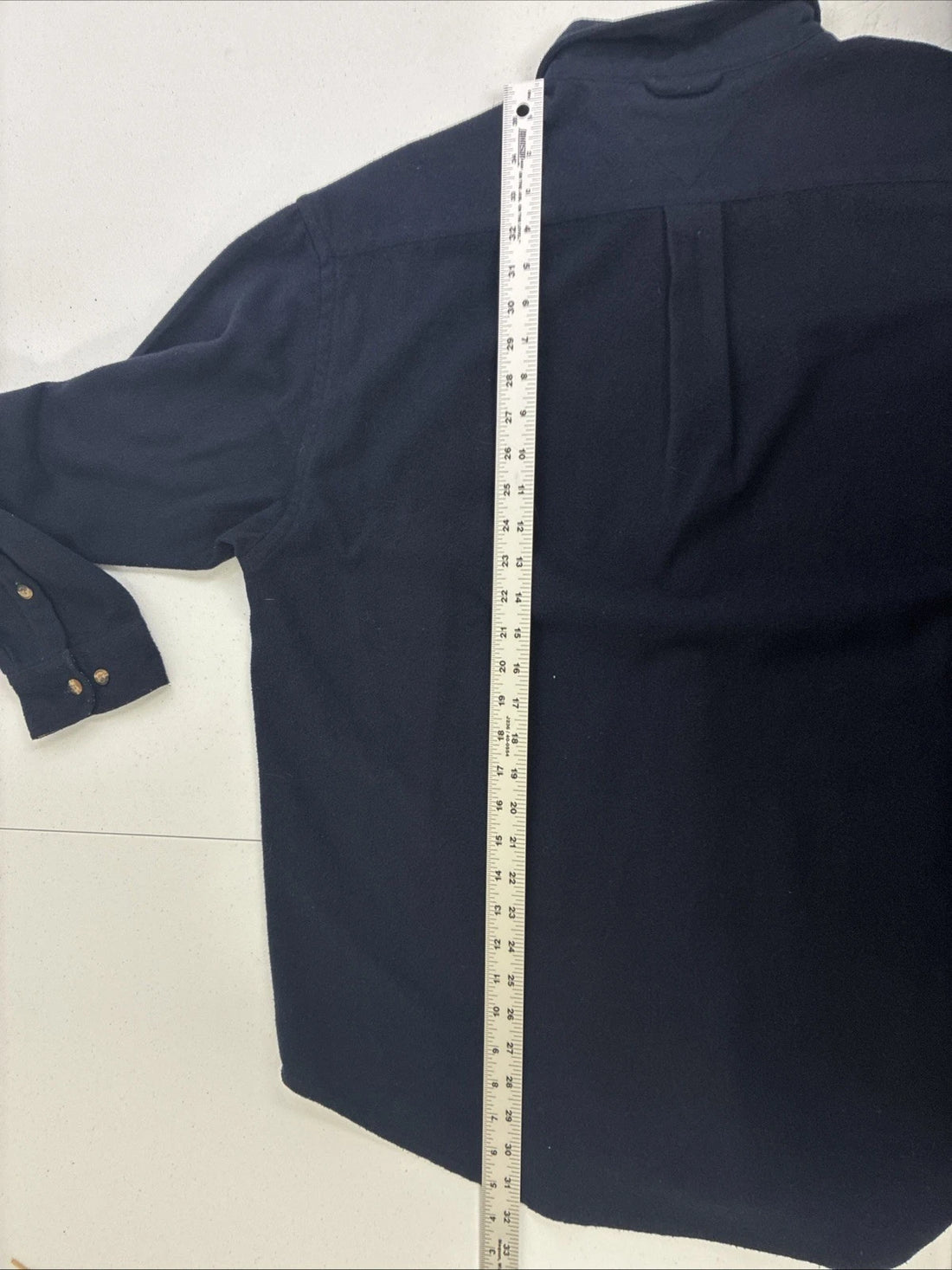 Vintage Tommy Hilfiger Wool Button Up Shirt Size Large Blue