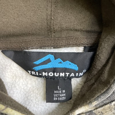 Vintage Tri-Mountain Tree Camo Sweatshirt Hoodie Size Large