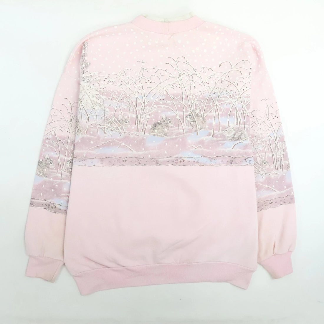 Vintage Rabbit Bunny Snow Crewneck Sweatshirt Size Large/XL Nature Puff Print