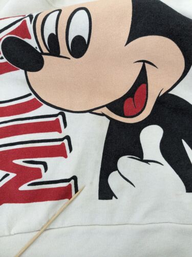 Vintage Mickey Mouse Sweatshirt Crewneck Size Large Disney Double Sided 90s