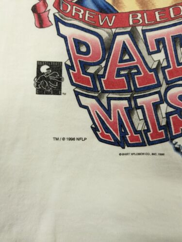 Vintage New England Patriots Drew Bledsoe T-Shirt Large Caricature 1996 90s NFL